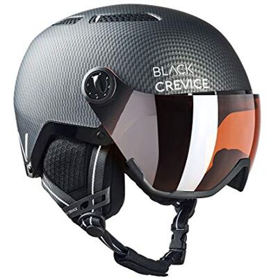 Black Crevice unisex – vuxna chamonix med visir skidhjälm, matt svart kolvit, S (51–54 cm) Black Crevice unisex – vuxna chamonix med visir skidhjälm, matt svart kolvit, S (51–54 cm)