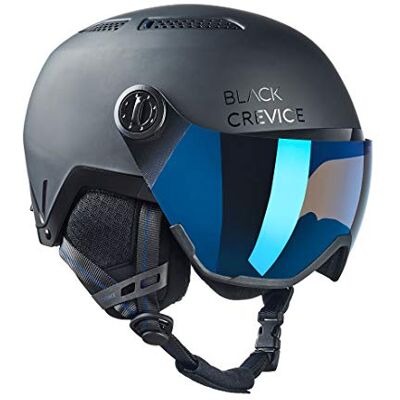 Black Crevice unisex – vuxen kamonix med visir skidhjälm, matt svart/blå, M (55-58 cm) Black Crevice unisex – vuxen kamonix med visir skidhjälm, matt svart/blå, M (55-58 cm)