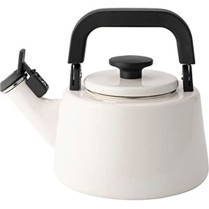 Forchetto Moderno Cremoso Enamel Top Stove Vattenkokare med visselpipa, kräm/svart, 2,1 liter Forchetto Moderno Cremoso Enamel Top Stove Vattenkokare med visselpipa, kräm/svart, 2,1 liter
