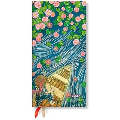 Paperblanks 2027 Lotus River (Living with Yuko) Slim 12-Month Hardcover Dayplanner (Elastic Band Closure) Horizontal Paperblanks 2027 Lotus River (Living with Yuko) Slim 12-Month Hardcover Dayplanner (Elastic Band Closure) Horizontal