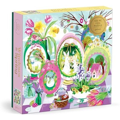 Galison Windows to Spring 500 Piece Foil Puzzle Galison Windows to Spring 500 Piece Foil Puzzle