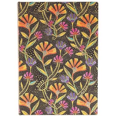 Paperblanks Wild Flowers (Playful Creations) Midi 12-month Day-at-a-time Softcover Flexi Dayplanner 2025 (Elastic Band Closure): jeden dzień na stronie, zamykany na gumkę, papier 80 gsm Paperblanks Wild Flowers (Playful Creations) Midi 12-month Day-at-a-time Softcover Flexi Dayplanner 2025 (Elastic Band Closure): jeden dzień na stronie, zamykany na gumkę, papier 80 gsm