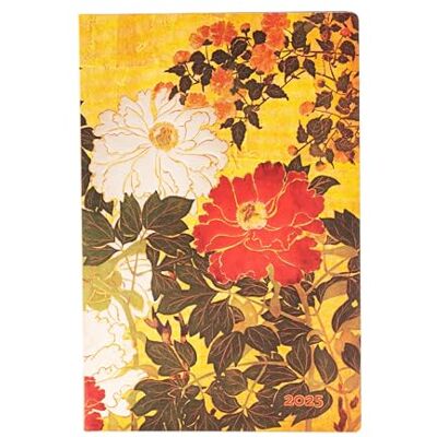 Paperblanks Natsu (Rinpa Florals) Mini 12-month Horizontal Softcover Flexi Dayplanner 2025 (Elastic Band Closure): tydzień na dwóch stronach, zamykany na gumkę, papier 100 gsm Paperblanks Natsu (Rinpa Florals) Mini 12-month Horizontal Softcover Flexi Dayplanner 2025 (Elastic Band Closure): tydzień na dwóch stronach, zamykany na gumkę, papier 100 gsm