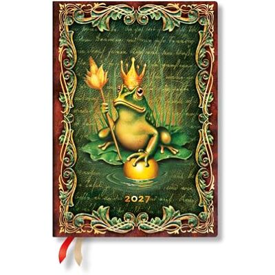 Paperblanks 2027 The Brothers Grimm, Frog Prince (Fairy Tale Collection) Midi 12-Month Hardcover Dayplanner (Elastic Band Closure) Verso Paperblanks 2027 The Brothers Grimm, Frog Prince (Fairy Tale Collection) Midi 12-Month Hardcover Dayplanner (Elastic Band Closure) Verso