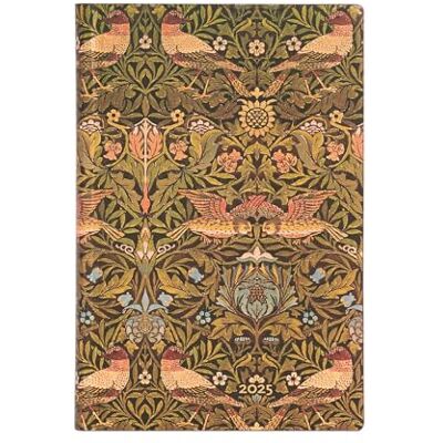 Paperblanks Morris Birds (William Morris) Mini 12-month Horizontal Softcover Flexi Dayplanner 2025 (Elastic Band Closure): tydzień na dwóch stronach, zamykany na gumkę, papier 100 gsm Paperblanks Morris Birds (William Morris) Mini 12-month Horizontal Softcover Flexi Dayplanner 2025 (Elastic Band Closure): tydzień na dwóch stronach, zamykany na gumkę, papier 100 gsm