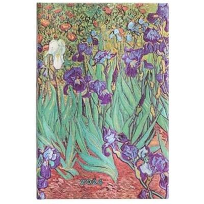 Paperblanks Varzi Dal 1956 2024 Dagbok 12 Månader, Mini, Horisontell, Iris av Van Gogh, Iris av Van Gogh 9.5 x 14 cm Paperblanks Varzi Dal 1956 2024 Dagbok 12 Månader, Mini, Horisontell, Iris av Van Gogh, Iris av Van Gogh 9.5 x 14 cm