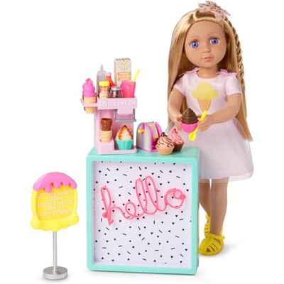 Glitter Girls – 14-tums modedocka och lekmat – Blond Hair & Violet Eyes – Play Food & Pet Comb – Tillbehör för 14-tums dockor – leksaker för barn 3 år – Lacy & GG Ice Cream Playset Glitter Girls – 14-tums modedocka och lekmat – Blond Hair & Violet Eyes – Play Food & Pet Comb – Tillbehör för 14-tums dockor – leksaker för barn 3 år – Lacy & GG Ice Cream Playset