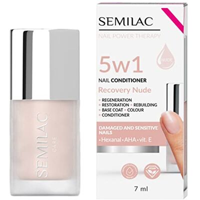 Semilac Nagelbalsam 5in1 regenerering naken 7 ml Semilac Nagelbalsam 5in1 regenerering naken 7 ml