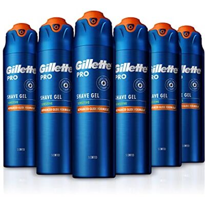 Gillette Pro rakgel för män för känslig hud, 6 x 200 ml, återfuktar och lugnar huden Gillette Pro rakgel för män för känslig hud, 6 x 200 ml, återfuktar och lugnar huden