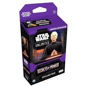 Asmodee – FFG – Star Wars: Unlimited Trading Card Game – Secrets of Power – Spotlight Deck Palpatine – Exklusiva kort – TCG för barn och vuxna, ålder 12+, 2+ spelare, 20 minuter, engelska Asmodee – FFG – Star Wars: Unlimited Trading Card Game – Secrets of Power – Spotlight Deck Palpatine – Exklusiva kort – TCG för barn och vuxna, ålder 12+, 2+ spelare, 20 minuter, engelska
