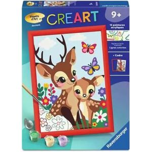 Ravensburger CreArt Kids 18 x 24 cm konstnummer Bambi och baby Måla efter nummer-kit Från 9 år 12023046 Ravensburger CreArt Kids 18 x 24 cm konstnummer Bambi och baby Måla efter nummer-kit Från 9 år 12023046