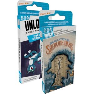 Asmodee Unlock! Short Adventure : In the head of Sherlock Holmes + Mr Schrödingers katt flyktspel för barn och vuxna Kortspel från 10 år, fransk version, rymd cowboys Asmodee Unlock! Short Adventure : In the head of Sherlock Holmes + Mr Schrödingers katt flyktspel för barn och vuxna Kortspel från 10 år, fransk version, rymd cowboys