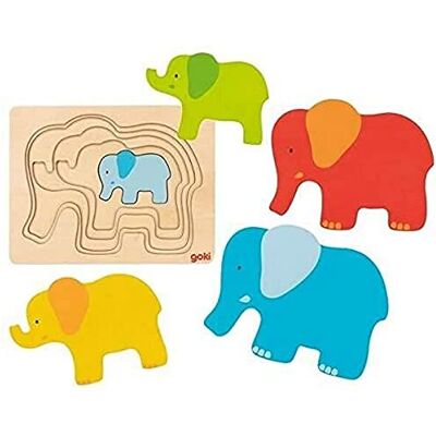 goki -Elefant, Pussel och Pussel, Färg (Multicolor) (57450) goki -Elefant, Pussel och Pussel, Färg (Multicolor) (57450)