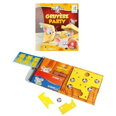 SmartGames Gruyère Party Magnetiskt resespel placera ostskivor runt mushuvudena 48 utmaningar 1 spelare Från 6 år SmartGames Gruyère Party Magnetiskt resespel placera ostskivor runt mushuvudena 48 utmaningar 1 spelare Från 6 år