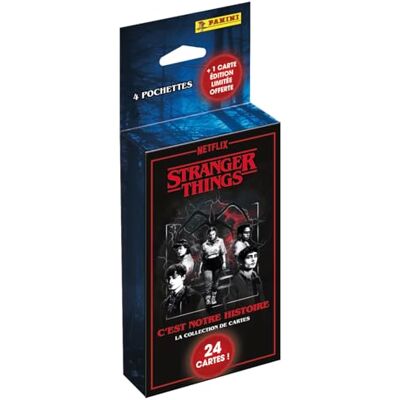 Panini Stranger Things Trading Cards Blister 4 fickor + 1 kort i begränsad utgåva Panini Stranger Things Trading Cards Blister 4 fickor + 1 kort i begränsad utgåva