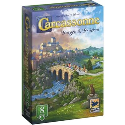 Hans im Glück Carcassonne – slott och broar (upplaga 2025), 8. Förlängning, familjespel, 2–6 spelare, 7 år, 45 minuter, tyska Hans im Glück Carcassonne – slott och broar (upplaga 2025), 8. Förlängning, familjespel, 2–6 spelare, 7 år, 45 minuter, tyska