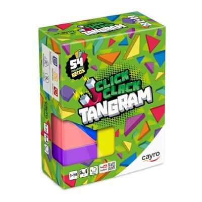 Cayro Klicka Clack Tangram pedagogiskt träspel med kreativa flerfärgade bitar SKAPA figurer 54 utmaningar 5-99 år 1 spelare Cayro Klicka Clack Tangram pedagogiskt träspel med kreativa flerfärgade bitar SKAPA figurer 54 utmaningar 5-99 år 1 spelare