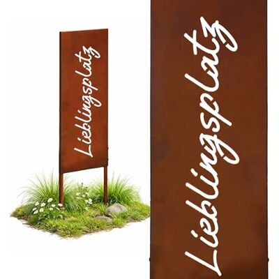 Relaxdays Planteringsplugg "Lieblingsplatz", väderbeständigt, väderbeständigt, 115 x 28 x 1,5 cm Relaxdays Planteringsplugg "Lieblingsplatz", väderbeständigt, väderbeständigt, 115 x 28 x 1,5 cm