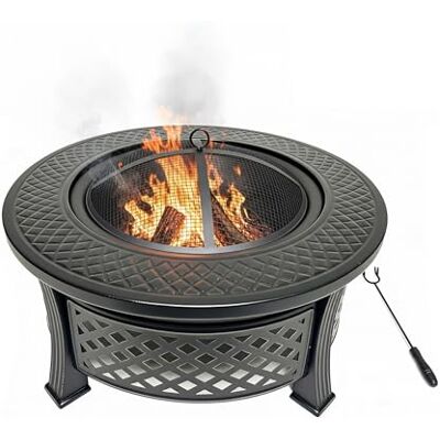 Relaxdays brandskål med Spark Guard och Fire Poker, stål, 55 cm diameter, svart, trädgård och terrass Relaxdays brandskål med Spark Guard och Fire Poker, stål, 55 cm diameter, svart, trädgård och terrass