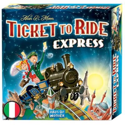 Days of Wonder Asmodee Ticket To Ride Express Brädspel, 2–4 spelare, 8+ år gammal, italiensk utgåva, AMAZON EXKLUSIV Days of Wonder Asmodee Ticket To Ride Express Brädspel, 2–4 spelare, 8+ år gammal, italiensk utgåva, AMAZON EXKLUSIV