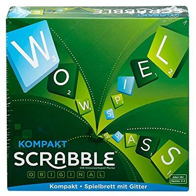 Mattel Scrabble kompakta brädspel, spel för resor, brädspel från 10 år, designen kan variera, tysk version, CJT13 Mattel Scrabble kompakta brädspel, spel för resor, brädspel från 10 år, designen kan variera, tysk version, CJT13