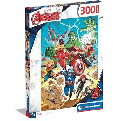 Clementoni Supercolor Marvel The Avengers-300 bitar för barn, 9 år, superhjältepussel, tillverkad i Italien, flerfärgad, 21728 Clementoni Supercolor Marvel The Avengers-300 bitar för barn, 9 år, superhjältepussel, tillverkad i Italien, flerfärgad, 21728