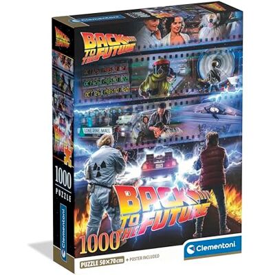 Clementoni Tillbaka till framtiden pussel 1 000 bitar 14 år och uppåt kultfilm brädspel, filmnostalgi presentidé Clementoni Tillbaka till framtiden pussel 1 000 bitar 14 år och uppåt kultfilm brädspel, filmnostalgi presentidé