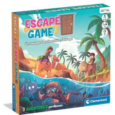 Clementoni Escape Game Child 8 år Resa i den vilda naturen, logik och pusselspel, pedagogiskt äventyr, lekfull leksak, presentidé för flickor och pojkar Clementoni Escape Game Child 8 år Resa i den vilda naturen, logik och pusselspel, pedagogiskt äventyr, lekfull leksak, presentidé för flickor och pojkar