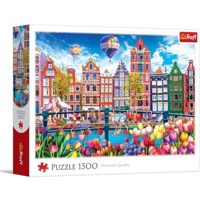 Trefl Färgglada Amsterdam 1500-bitars, DIY-pussel, kreativ underhållning, klassiskt för vuxna och barn från 14 år Trefl Färgglada Amsterdam 1500-bitars, DIY-pussel, kreativ underhållning, klassiskt för vuxna och barn från 14 år