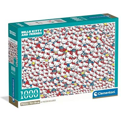 Clementoni Pussel 1 000 bitar omöjligt Hello Kitty 14 år och uppåt Kawaii Expert Challenge brädspel presentidé Clementoni Pussel 1 000 bitar omöjligt Hello Kitty 14 år och uppåt Kawaii Expert Challenge brädspel presentidé