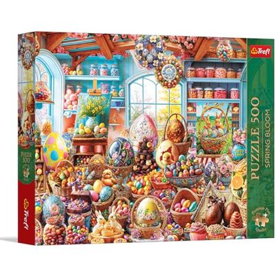 Trefl Premium Plus Quality Puzzle Spring Bloom: Påskgodisbutik – 500 delar, tidlösa motiv, perfekt passande delar, för vuxna och barn från 10 år Trefl Premium Plus Quality Puzzle Spring Bloom: Påskgodisbutik – 500 delar, tidlösa motiv, perfekt passande delar, för vuxna och barn från 10 år