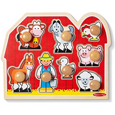 Melissa & Doug Stort knopp-pussel med bondgårdsvänner (färgglad bondgårdskonst, extratjock träkonstruktion, 8 bitar, 3,81 cm H x 30,48 cm B x 39,37 cm L) Melissa & Doug Stort knopp-pussel med bondgårdsvänner (färgglad bondgårdskonst, extratjock träkonstruktion, 8 bitar, 3,81 cm H x 30,48 cm B x 39,37 cm L)