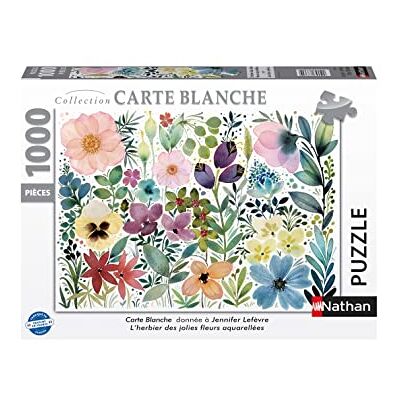 Nathan Pussel 1 000 bitar Herbariet med de vackra akvarellblommorna Jennifer Levèvre Vuxna och barn från 14 år Högkvalitativt pussel Blanche Card Collection 87360 Nathan Pussel 1 000 bitar Herbariet med de vackra akvarellblommorna Jennifer Levèvre Vuxna och barn från 14 år Högkvalitativt pussel Blanche Card Collection 87360