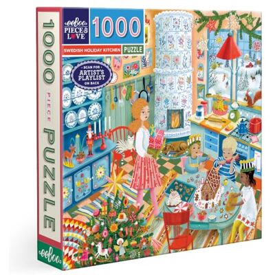 eeBoo Pussel 1 000 bitar svenskt semesterkök pussel för vuxna 1 000 bitar skandinaviskt julkök Mått 58,5 cm x 58,5 cm eeBoo Pussel 1 000 bitar svenskt semesterkök pussel för vuxna 1 000 bitar skandinaviskt julkök Mått 58,5 cm x 58,5 cm