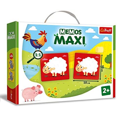 Trefl Memos Maxi Farm Animals Träningsspel för de små, små, bildfynd, stora element och tjock struktur, klassiskt minnesspel för barn från 2 år och äldre Trefl Memos Maxi Farm Animals Träningsspel för de små, små, bildfynd, stora element och tjock struktur, klassiskt minnesspel för barn från 2 år och äldre