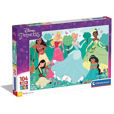 Clementoni 23767 Supercolor Disney Princess 104 delar maxipussel för barn från 4 år, tillverkad i Italien, flerfärgad, medium Clementoni 23767 Supercolor Disney Princess 104 delar maxipussel för barn från 4 år, tillverkad i Italien, flerfärgad, medium