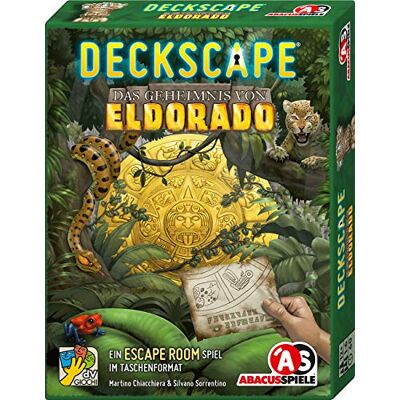 ABACUSSPIELE 38183 Deckscape Hemligheten med Eldorado, Escape Room Spel, Kortspel, Färgglada, 12,6 x 9,6 x 2,5 cm ABACUSSPIELE 38183 Deckscape Hemligheten med Eldorado, Escape Room Spel, Kortspel, Färgglada, 12,6 x 9,6 x 2,5 cm