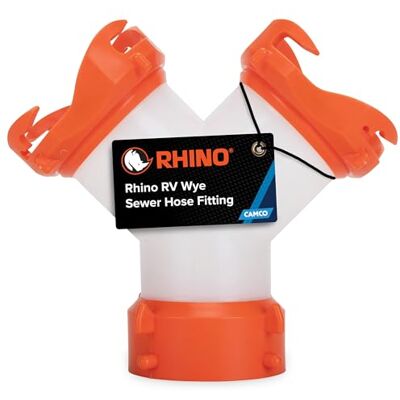 Camco RhinoFLEX Camper/RV Wye avloppsslangmontering Har 360-graders vridbara ändar och inbyggda packningar för lukttät anslutning Tillåter 2 avloppsslangar att ansluta till samma dumpstation Camco RhinoFLEX Camper/RV Wye avloppsslangmontering Har 360-graders vridbara ändar och inbyggda packningar för lukttät anslutning Tillåter 2 avloppsslangar att ansluta till samma dumpstation