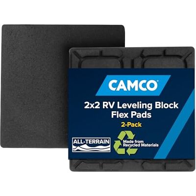 Camco Universal Flex-Pads för utjämningsblock och husbilsuttag, 22 cm (8,5 tum), set med 2 (44 600) Camco Universal Flex-Pads för utjämningsblock och husbilsuttag, 22 cm (8,5 tum), set med 2 (44 600)
