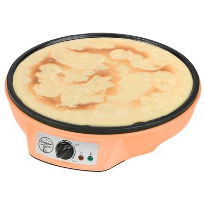 Bestron Crêpes Maker i retrodesign, för crêpes med Ø 30 cm, inklusive degfördelare och crêpes-väggmålare, med non-stick-beläggning, 1000 watt, Sweet Dreams-kollektion, färg: orange Bestron Crêpes Maker i retrodesign, för crêpes med Ø 30 cm, inklusive degfördelare och crêpes-väggmålare, med non-stick-beläggning, 1000 watt, Sweet Dreams-kollektion, färg: orange