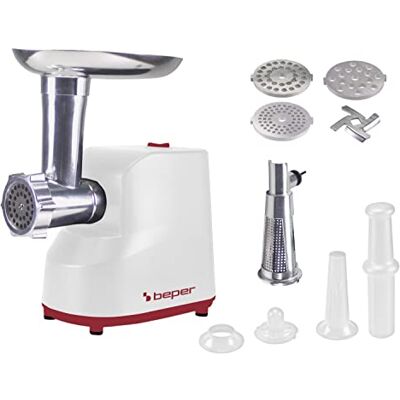 BEPER P102ROB200 Meat Mincer and Tomato Squeezer Machine,1200W, ABS,3 Stainless Steel dies and Accessories BEPER P102ROB200 Meat Mincer and Tomato Squeezer Machine,1200W, ABS,3 Stainless Steel dies and Accessories