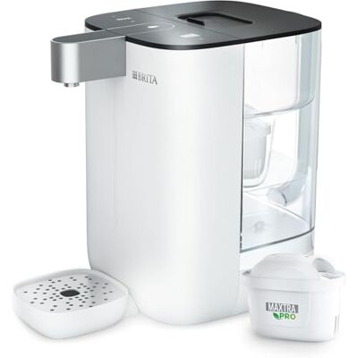 Brita Kubvattendispenser för hemmet (4 l) – med justering av koppvolym och temperatur, bakteriefritt vatten med UV-C-teknik och Maxtra Pro-filterpatron Brita Kubvattendispenser för hemmet (4 l) – med justering av koppvolym och temperatur, bakteriefritt vatten med UV-C-teknik och Maxtra Pro-filterpatron