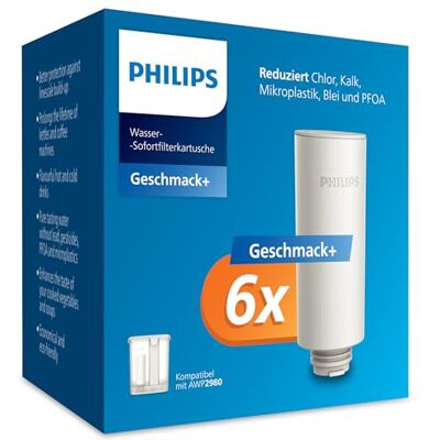 Philips 6 stycken omedelbara filterkaraffer, smak + ersättningsfilter, minskar klor och bly, bevarar mineraler Philips 6 stycken omedelbara filterkaraffer, smak + ersättningsfilter, minskar klor och bly, bevarar mineraler