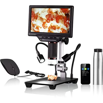 Bresser 2L digitalt mikroskop med justerbart ljus, Wi-Fi, 7 tum högupplöst färg-LCD-skärm, 1080P videoinspelningsfunktion och foto Bresser 2L digitalt mikroskop med justerbart ljus, Wi-Fi, 7 tum högupplöst färg-LCD-skärm, 1080P videoinspelningsfunktion och foto