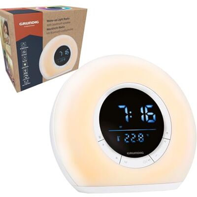 Grundig Upplyst väckarklocka ansluten väckarklocka med radio och bluetooth LED-lampa med LED-skärm sänglampa vit Grundig Upplyst väckarklocka ansluten väckarklocka med radio och bluetooth LED-lampa med LED-skärm sänglampa vit