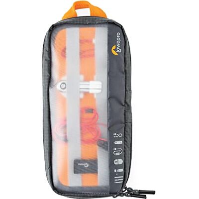 Lowepro GearUp Pouch Medium, Travel Essentials Case, resväska för PC-kabel, kablar, adaptrar, batterier, laddare och USB-minnen, laptoptillbehör, väska, tillverkad av återvunnet material, grå Lowepro GearUp Pouch Medium, Travel Essentials Case, resväska för PC-kabel, kablar, adaptrar, batterier, laddare och USB-minnen, laptoptillbehör, väska, tillverkad av återvunnet material, grå