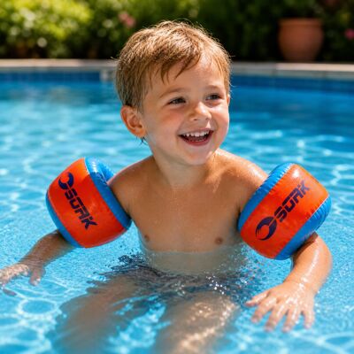 Soak Armpuffar Barn Blå/orange Armringar Runda 1- 6 År Soak Armpuffar Barn Blå/orange Armringar Runda 1- 6 År