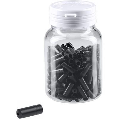 FORCE kabeländar för 4 mm växelkabel i plast svart 200 st. FORCE kabeländar för 4 mm växelkabel i plast svart 200 st.