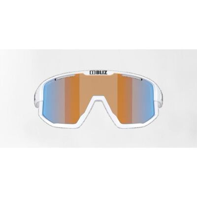 Bliz Fusion Small cykelglasögon coral/orange mirror blue lens matte white Bliz Fusion Small cykelglasögon coral/orange mirror blue lens matte white