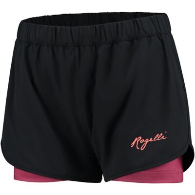 Rogelli Aura löparshorts 2 in 1 svart/cerise dam Rogelli Aura löparshorts 2 in 1 svart/cerise dam